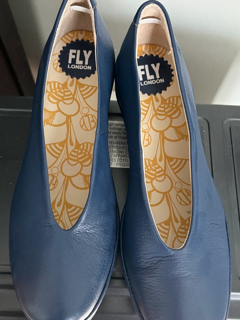 Fly London Navy Blue Wedge Slip-On Loafers - Picture 2 of 6